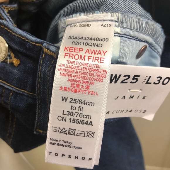 BRAND NEW 25W 30L TOPSHOP Raw Hem Jamie Jeans - Picture 7 of 7